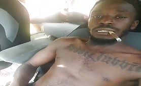 Str8 black thug waiting his turn to fuck a slut in the car