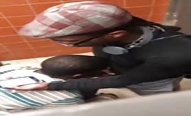 Caught married coworker fucking gay dude  in public toilet