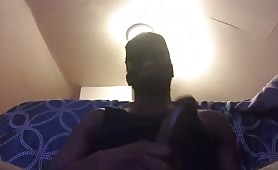 straight black guy jerking his horse cock