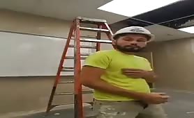 Horny str8 worker masturbating at work