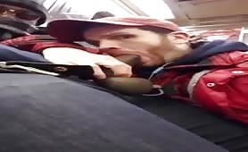 Straight drunk guy filming his  friend blowing a homeless dude's cock