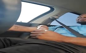 Afternoon drive gets horny and cums 