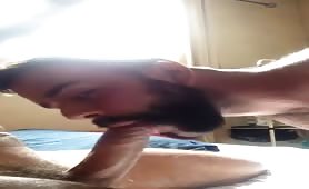 My horny gay  stepbrother eating my cock