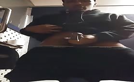 Stroking my cock in a bus station
