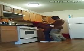 Knocking down my str8 homie in the kitchen