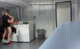 Fucking my gay neighbor in the building laundry
