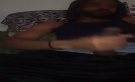 Jamaican guy jerks off while watching his girlfriend get fucked by his friend