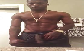 Hot muscular nigga doing a solo in front of the webcam