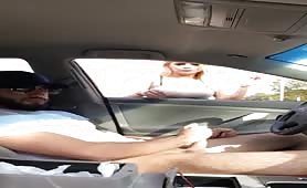 Dick flash smoking Milf catches stud stroking ends in huge public cumshot