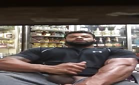 Liquor store worker masturbating