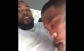 straight black thug loves to suck dick while in the car