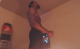 nigga jerking off his huge hard cock