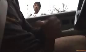 Caught jerking off in the car by a str8 homeless dude